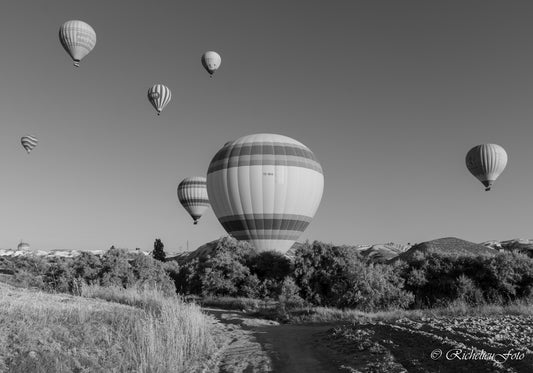 Cappadocia luftballon Sort/Hvid